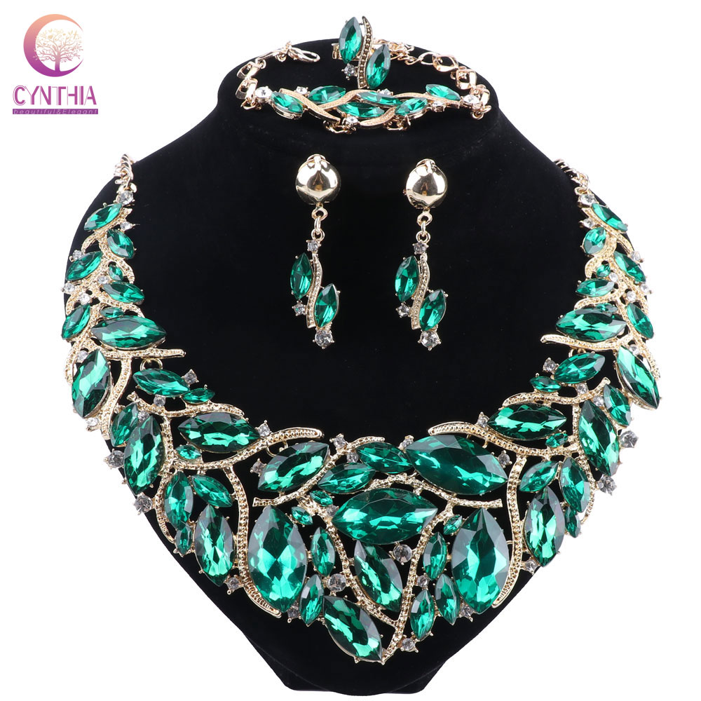 Indian Wedding Supply - CYNTHIA, collar de cristal de Color