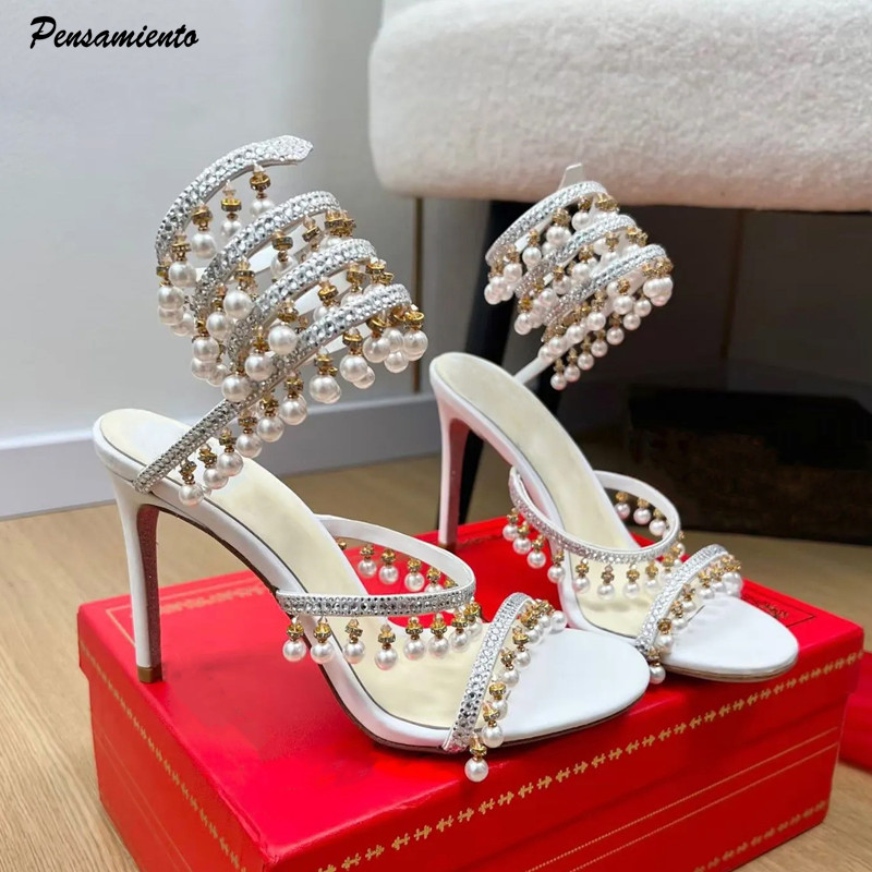 Wedding Super - Sandalias de gladiador de lujo con