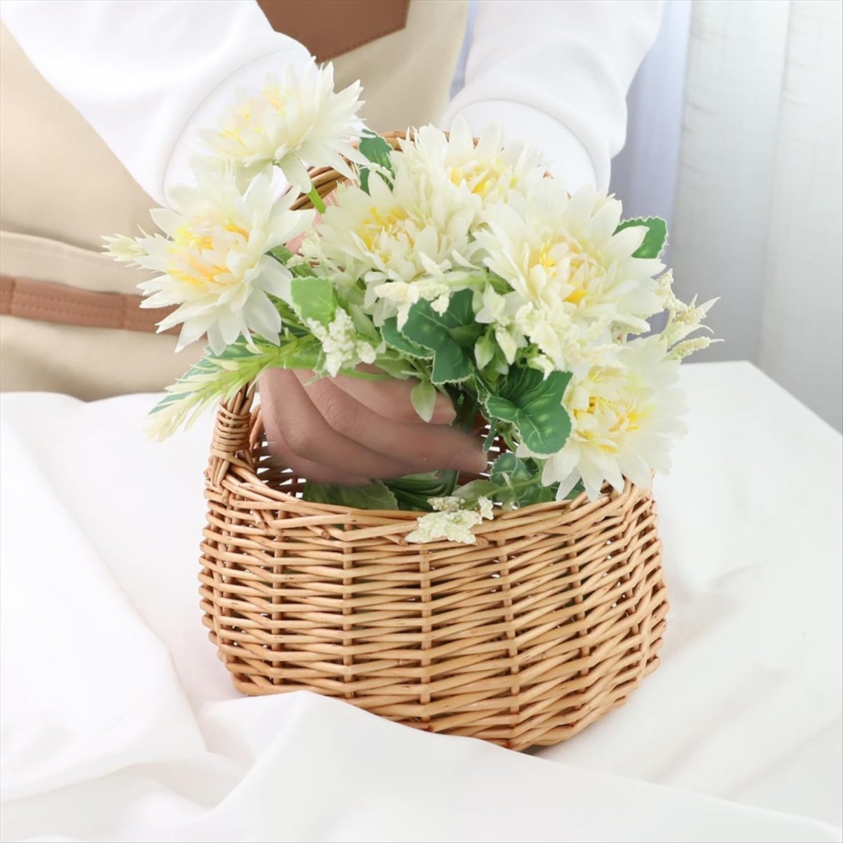 Cesta de mimbre para pícnic co - Flower Girl Basket reseña y precio