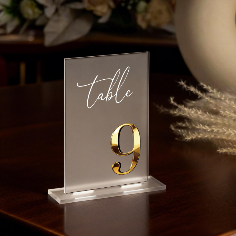 Números de Mesa Acrílicos para - Table Number Gold reseña y precio