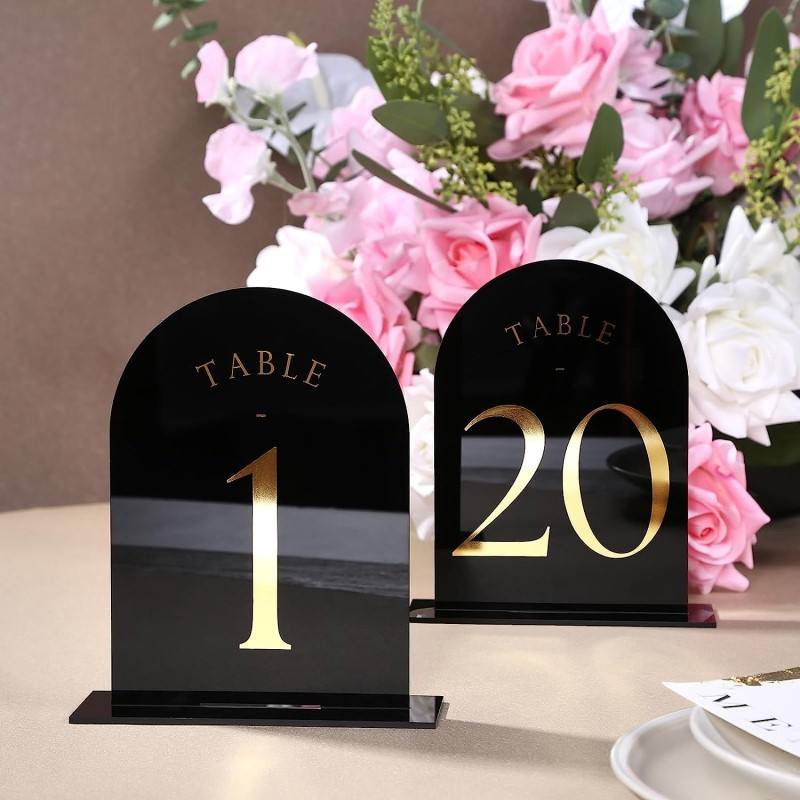Números de mesa acrílicos arqu - Table Number Gold reseña y precio