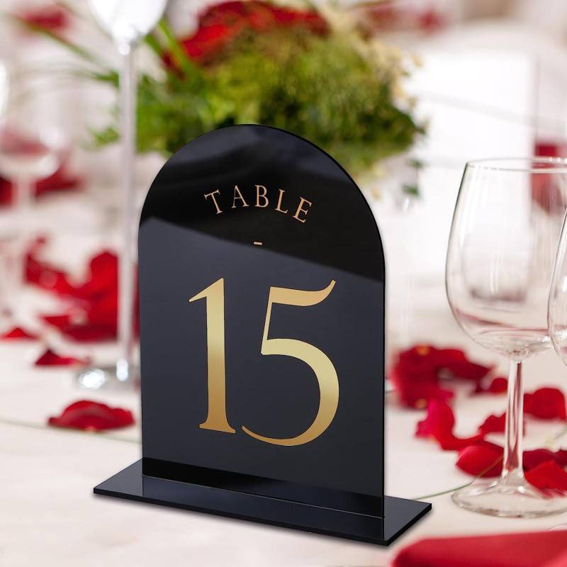 Números de mesa acrílicos arqu - Table Number Gold reseña y precio