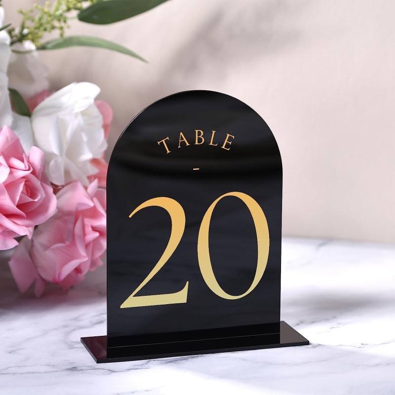 Números de mesa acrílicos arqu - Table Number Gold reseña y precio
