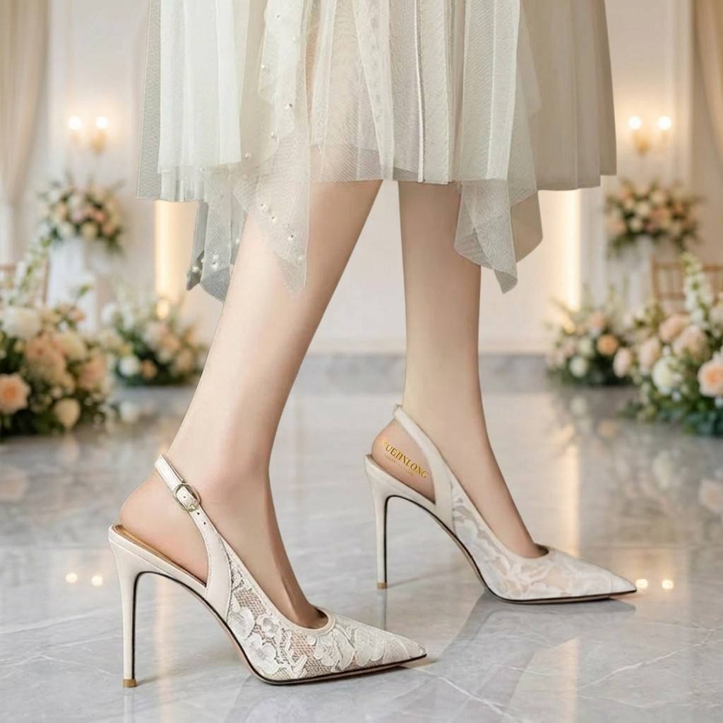 Mules de Encaje con Punta Afil - Wedding Super reseña y precio