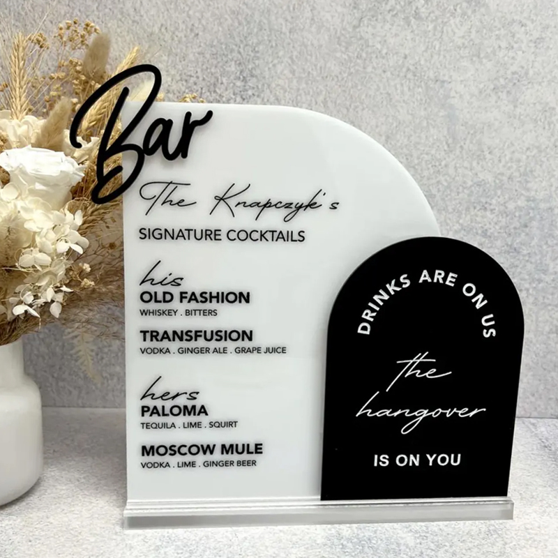 Menú de barra personalizado co - Table Number Gold reseña y precio