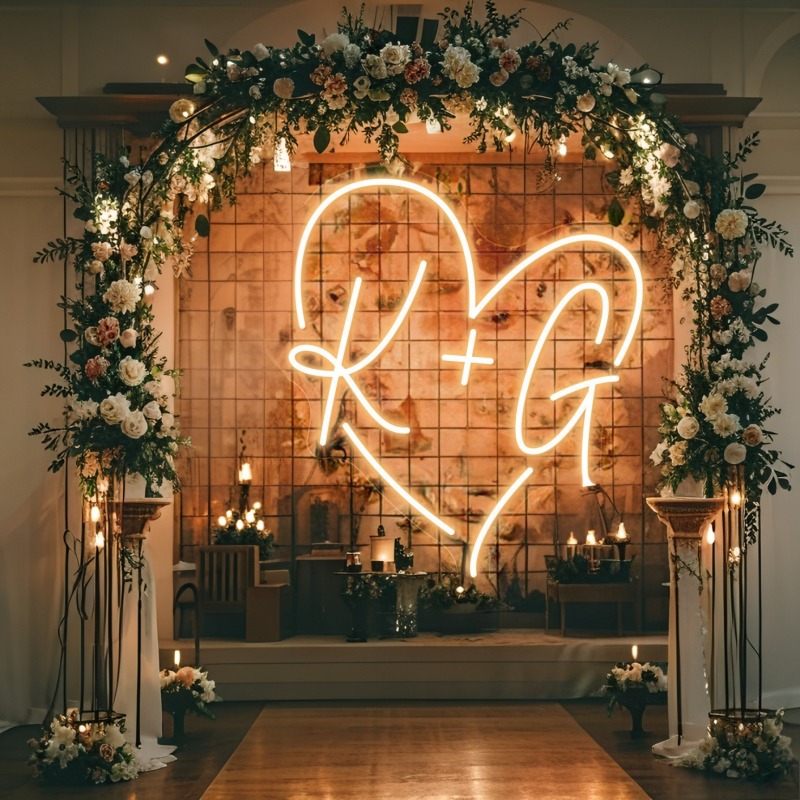 Letrero de neón LED con inicia - Wedding Party Supply reseña y precio