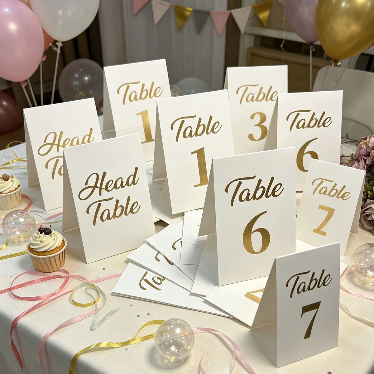 1 Juego de Tarjetas de Número  - Table Number Gold reseña y precio