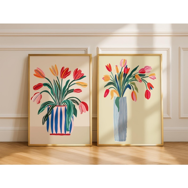 Arte de pared en lienzo con fl - Flower Girl Basket reseña y precio