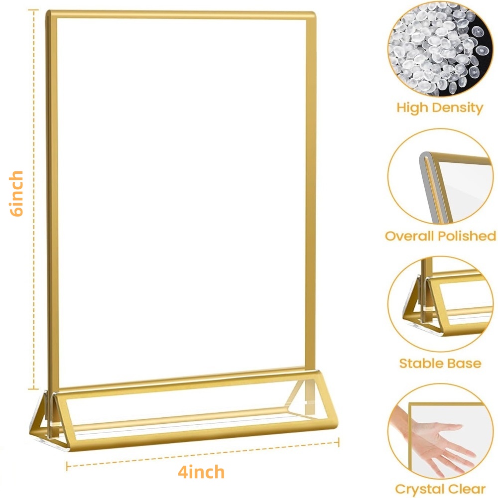 Paquete de 6 Portafotos Acríli - Table Number Gold reseña y precio