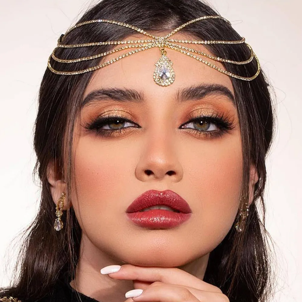 XSBODY-Diademas con cadena par - Indian Wedding Supply reseña y precio