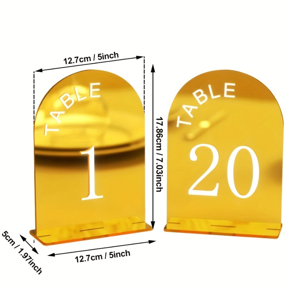 Números de mesa de boda de acr - Table Number Gold reseña y precio