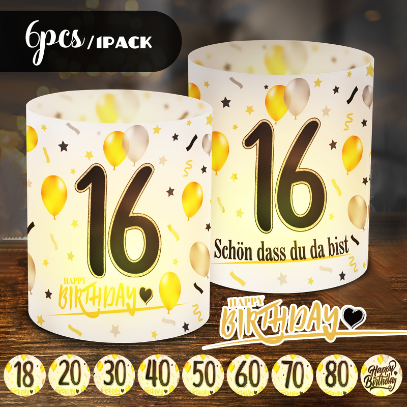 6 uds. Pantallas de lámpara de - Table Number Gold reseña y precio